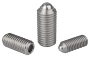 Spring plungers with hexagon socket and ball, stainless steel - inch