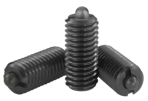 Spring plungers with hexagon socket and thrust pin, steel - inch
