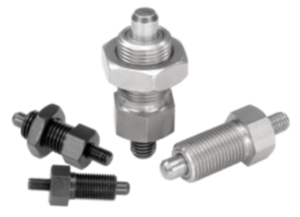 Indexing plungers, steel or stainless steel with threaded pin - inch