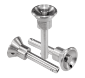 Ball lock pins with stainless steel mushroom grip - inch
