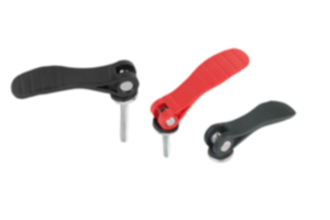 Cam levers, plastic with internal or external thread, plastic thrust washer and steel or stainless steel stud - inch