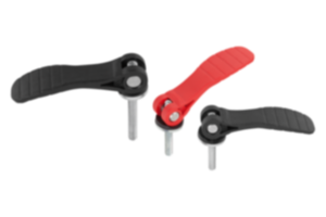 Cam levers, plastic, adjustable with external thread, plastic thrust washer and steel or stainless steel stud - inch