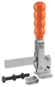 Toggle clamps vertical with flat foot and full holding arm