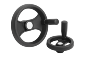Handwheels 2-spoke plastic, with revolving grip - inch