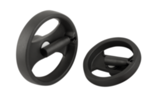 Handwheels 2-spoke plastic, with folding grip - inch
