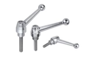 Manette indexable en inox avec filetage, insert fileté en inox - inch