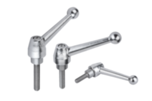 Clamping levers, stainless steel with external thread, threaded insert stainless steel - inch
