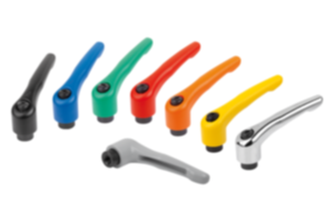 Clamping levers, die-cast zinc with internal thread, threaded insert black oxidised steel - inch