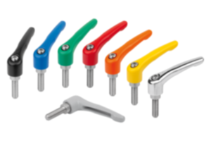 Clamping levers, die-cast zinc with external thread, threaded insert stainless steel - inch Clamping levers, die-cast zinc with external thread, threaded insert stainless steel - inch