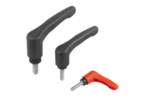 Clamping levers ECO, plastic with external thread, threaded pin stainless steel