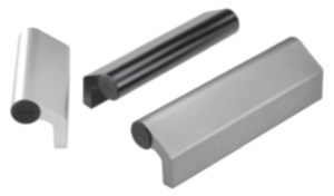 Ledge handles, aluminium with end caps