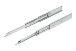 Steel telescopic slides for side mounting, over-extension, load capacity up to 68 kg