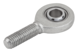 Rod ends with plain bearing external thread, narrow head, DIN ISO 12240-1, maintenance-free