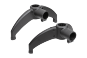 Tube clamp base, plastic, for round tubes two-leg with cross connector Tube clamp base, plastic, for round tubes two-leg with cross connector