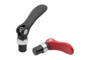 Cam levers, aluminium with steel mandrel collet and plastic thrust washer Cam levers, aluminium with steel mandrel collet and plastic thrust washer