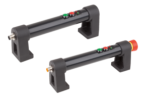 Tubular handles, plastic, with electronic switch function and two push buttons